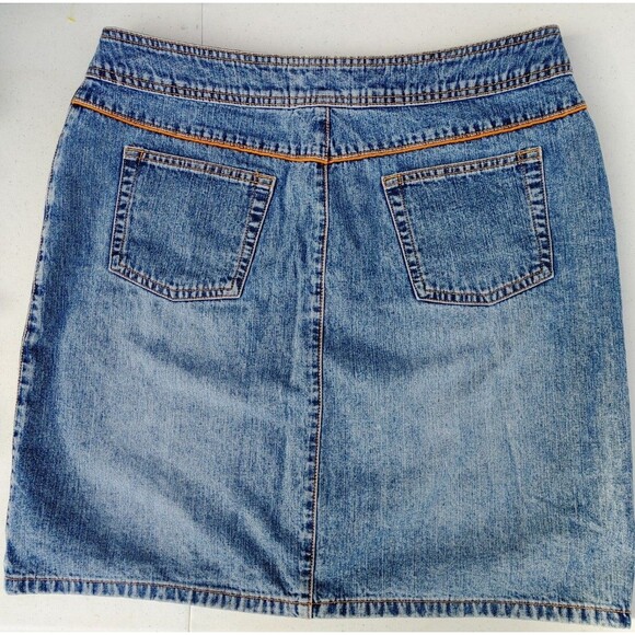 Retro Style Country Cowgrl Y2K denim skirt size 14 J Khaki Brand 34" W  19" L EC - Picture 4 of 5
